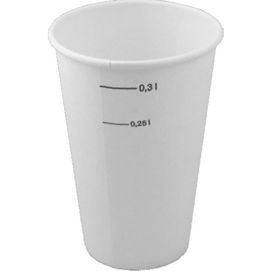 Papierový kelímok biely - objem 0.3 l (50 ks)
