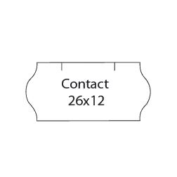 Etikety Contact 26 x 12 mm - biele