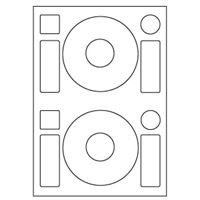 Samolepiace biele etikety CD- 2ks, A4 (100 ks)