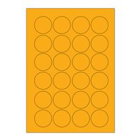 Samolepiace etikety, priemer 40 mm, A4 (100 ks) reflexné oranžové