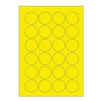 Samolepiace etikety, priemer 40 mm, A4 (100 ks) reflexné žlté