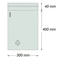 Vrecko polyprop. so samolep. chlopňou 300 x 400 mm + 40 mm (100 ks)