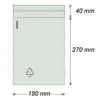 Vrecko polyprop. so samolep. chlopňou 180 x 270 mm + 40 mm (100 ks)