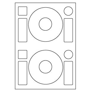 Samolepiace biele etikety CD- 2ks, A4 (100 ks)