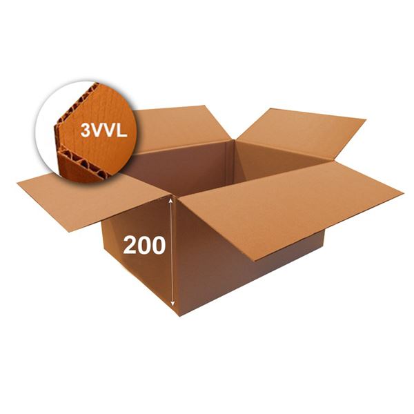 Krabica papierová klopová 3VVL HH 600 x 400 x 200 mm