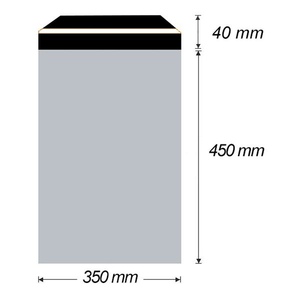 Plastová obálka samolepiaca 350 x 450 mm + 40 mm x 0,06 mm (50 ks)