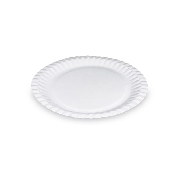 Papierový tanier plytký priemer 23 cm - biely (100 ks)