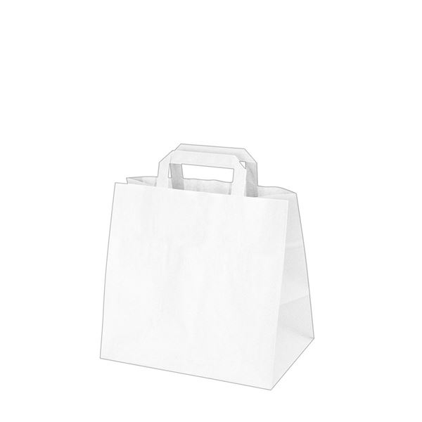 Papírová taška 26+17 x 25 cm bílá [50 ks]