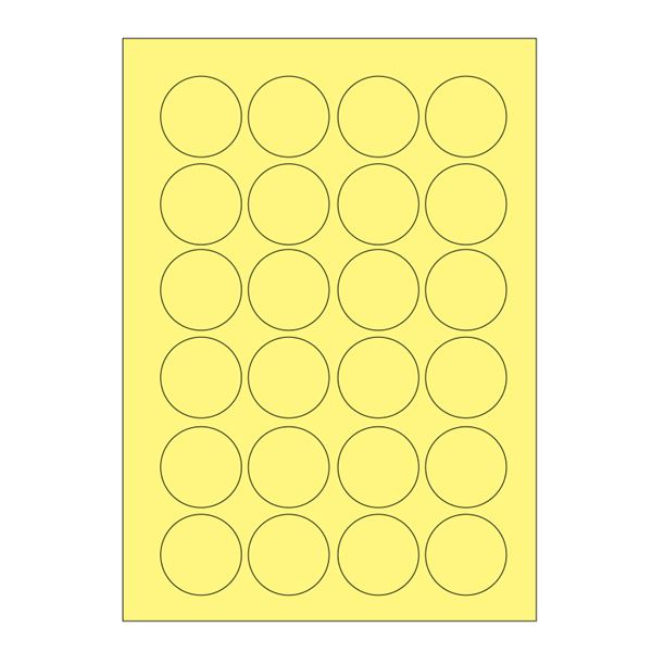 Samolepiace etikety, priemer 40 mm, A4 (100 ks) žlté