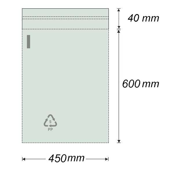Sáček (PP) 160 x 220 + 40 mm, 40 um s lep.pás.(100 ks)