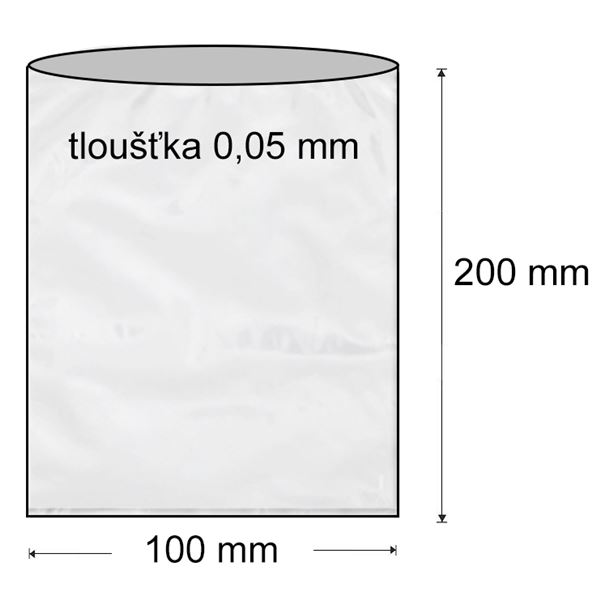 Sáčok polyetylénový 100 x 200 mm, plochý (1000ks)