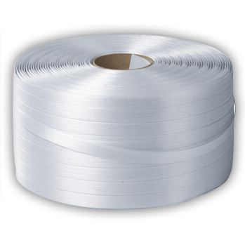 Vázací páska PES šíře 13 mm, návin 1100 m, bílá - pletená