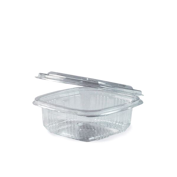 Miska hranatá priehľadná s viečkom 375 ml (PET) [50 ks]
