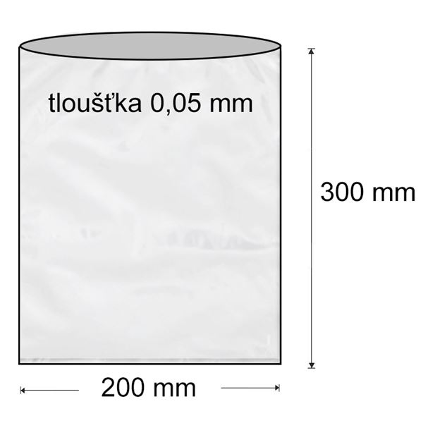 Sáčok polyetylénový 200 x 300 mm, plochý (1000 ks)