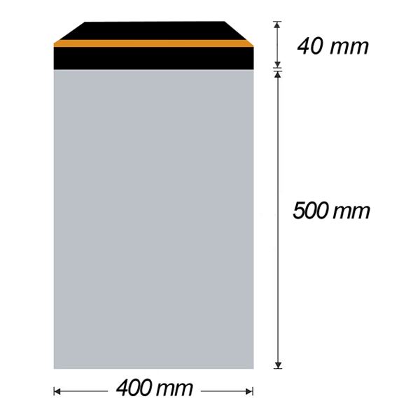 Plastová obálka samolepiaca 400 x 500 mm + 40 mm x 0,07 mm (50 ks)