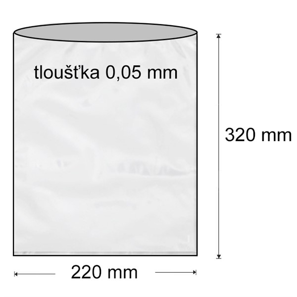 Sáčok polyetylénový 220 x 320 mm, plochý (1000 ks)