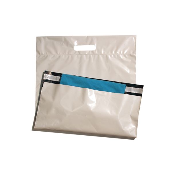 Poštovní taška zalepovací 400 x 500 + 45, MDPE 50 mic, černo-bílá
