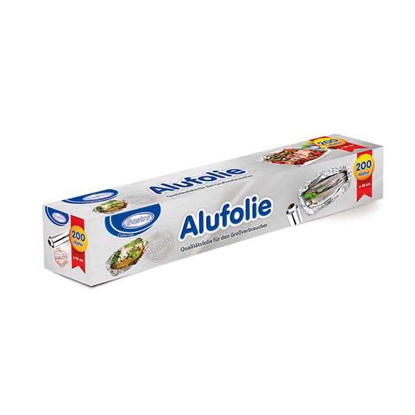 Alu fólie v boxe 30 cm x 300 m, sila 10,5 µm 