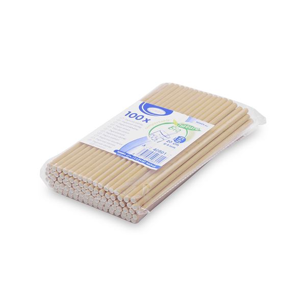 Slamka papierová rovná, natural (100 ks)