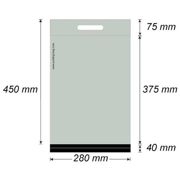 Plastová obálka - zasílací taška 280 x 450 mm + 45 mm x 0,05 mm