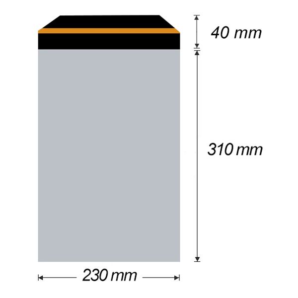 Plastová obálka samolepiaca 230 x 310 mm + 40 mm x 0,06 mm (50 ks)