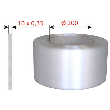 Viazacia páska PP 10 / 0.35 mm, D200, 3500 m - biela, GRANOFLEX