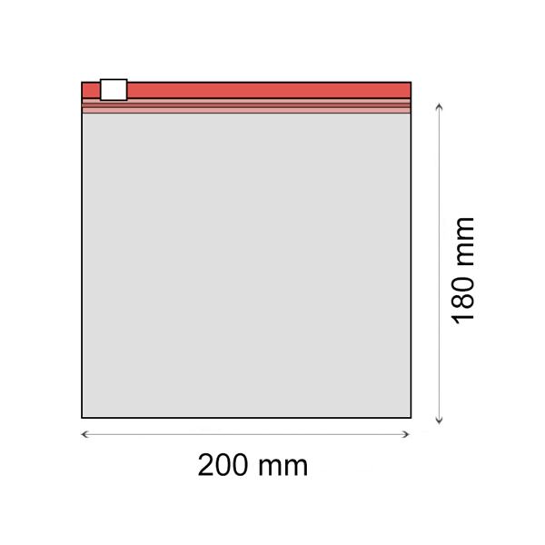 RZ vrecko s jazdcom LDPE 200 x 180 mm (50 ks/bal) - 70 um