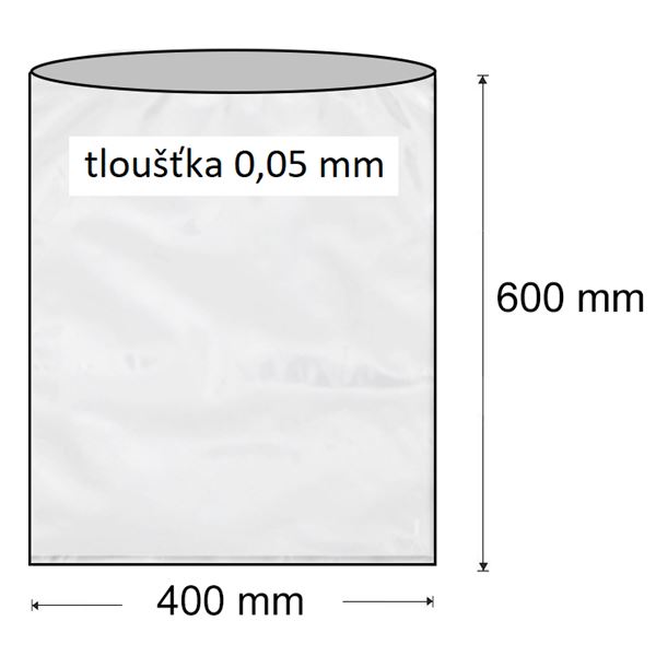 Sáčok polyetylénový 400 x 600 mm, plochý (1000ks)