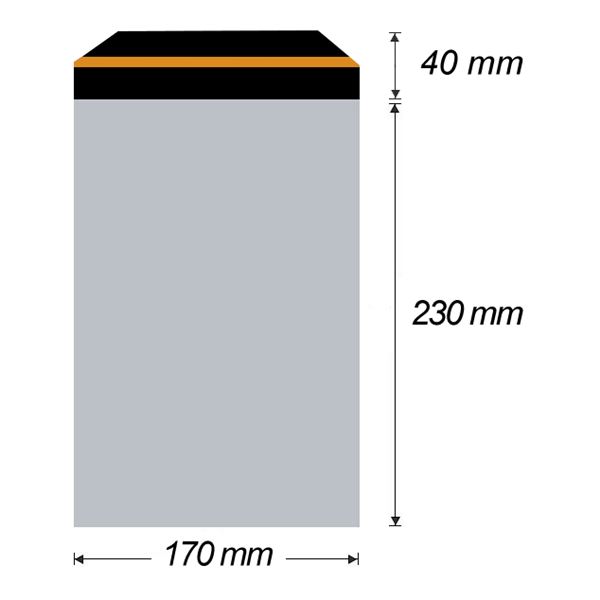Plastová obálka samolepiaca 170 x 230 mm + 40 mm x 0,06 mm (50 ks)