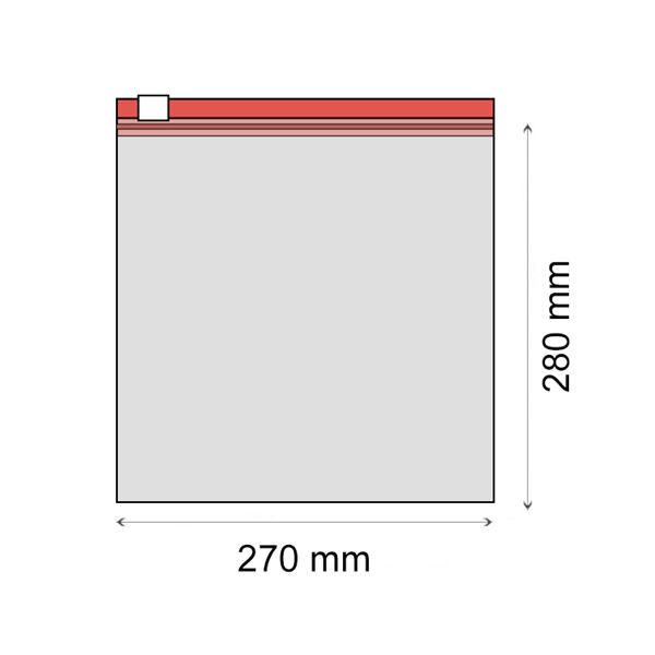 RZ vrecko s jazdcom LDPE 270 x 280 mm (50 ks/bal) - 70 um