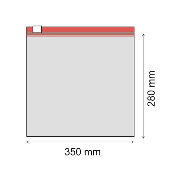 RZ vrecko s jazdcom LDPE 350 x 280 mm (50 ks/bal) - 70 um