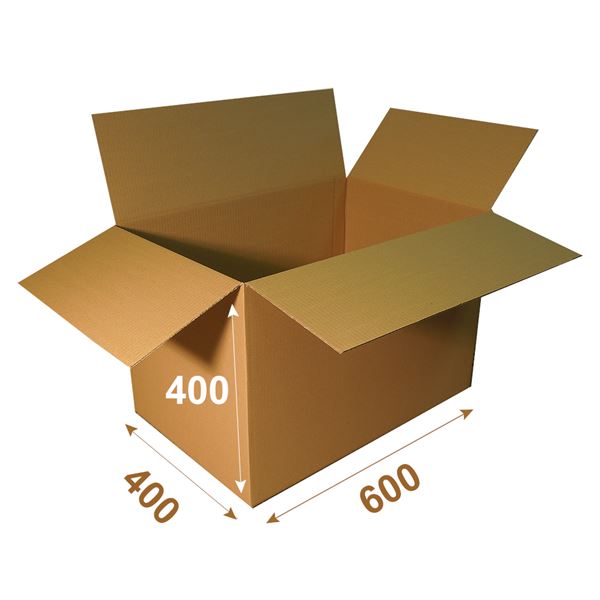 Krabica papierová klopová 3VVL 600 x 400 x 400 mm