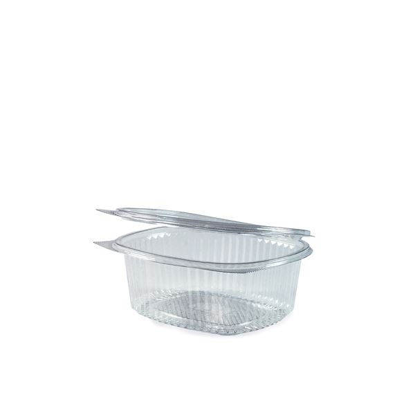 Miska oválna priehľadná s viečkom 250 ml (PET) [50 ks]