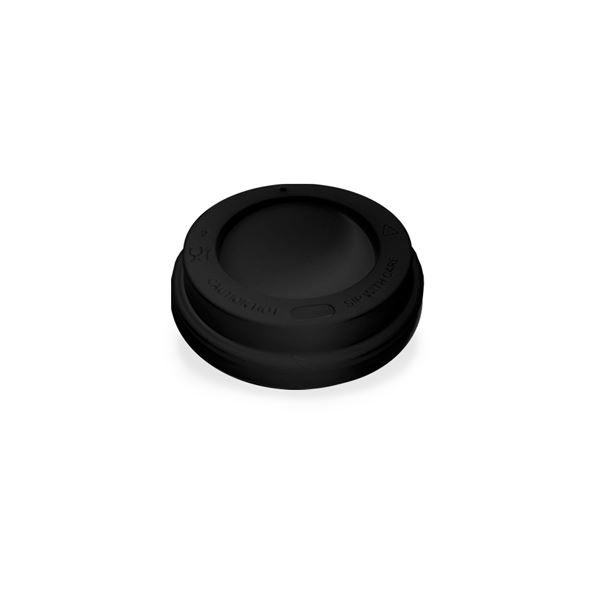 Viečko vypuklé čierne pre papierové poháre priemeru 80 mm (100 ks)