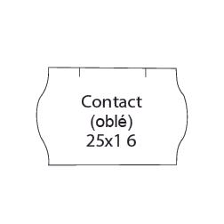 Etikety Contact 25 x 16 mm - oblé, biele