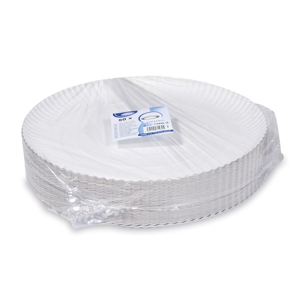 Papierové taniere hlboké priemer 32 cm - biele (50 ks)