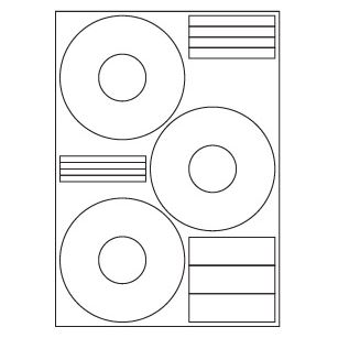 Samolepiace biele etikety CD- 3ks, A4 (100 ks)