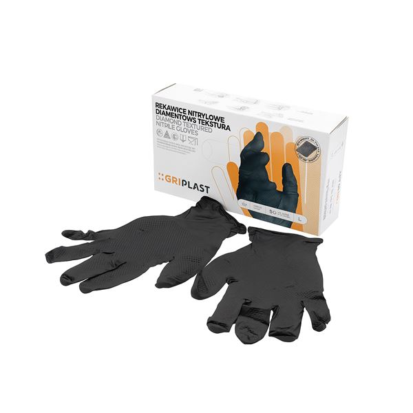 Rukavice DIAMOND BLACK nitrilové jednorazové - veľkosť L (50ks)