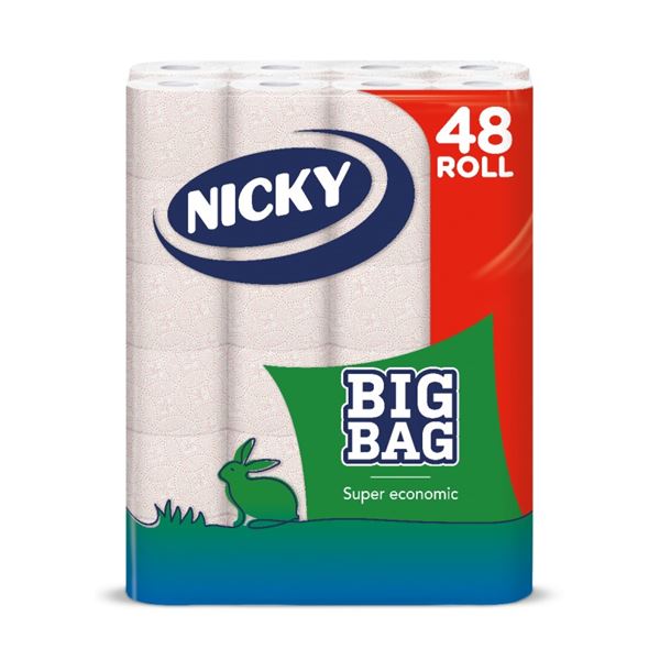 Toaletný papier BigBag NICKY 40 + 8, 2vrstvový