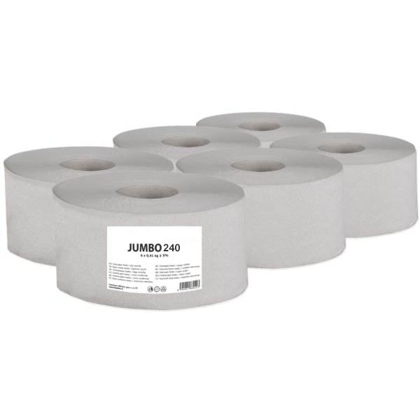 Toaletný papier JUMBO 6 ks, 1vrstvový, priemer 24 cm