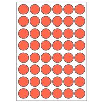 Samolepiace etikety priemer 15 mm, A6 (10 ks) červené