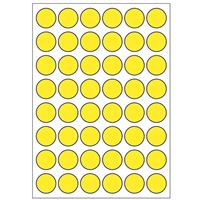 Samolepiace etikety priemer 15 mm, A6 (10 ks) žlté