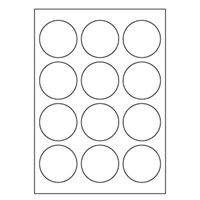 Samolepiace biele etikety, priemer 60 mm, A4 (100 ks)