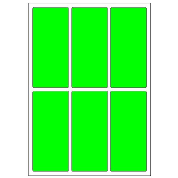 Samolepiace etikety 31 x 69 mm, A6 (10 ks) reflexné zelené