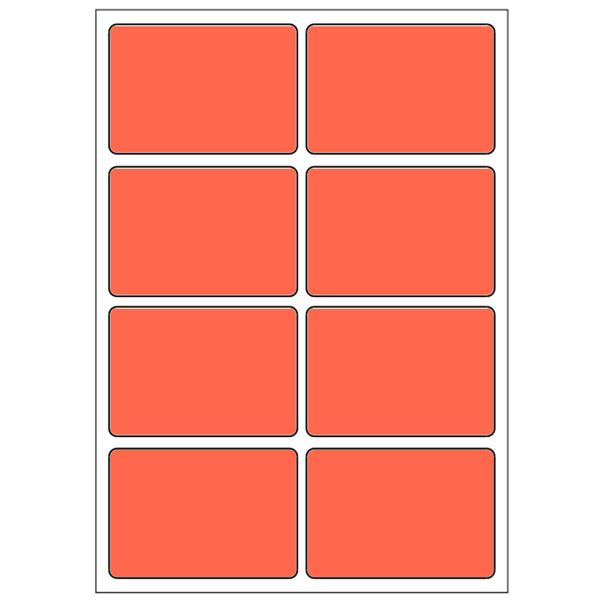 Samolepiace etikety 48 x 33 mm, A6 (10 ks) červené