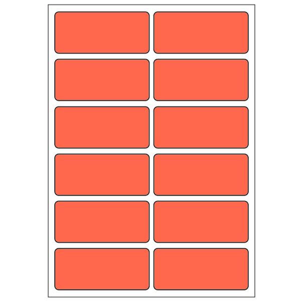 Samolepaice etikety 48 x 21 mm, A6 (10 ks) červené