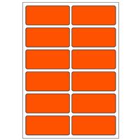 Samolepiace etikety 48 x 21 mm, A6 (10 ks) reflexné oranžové