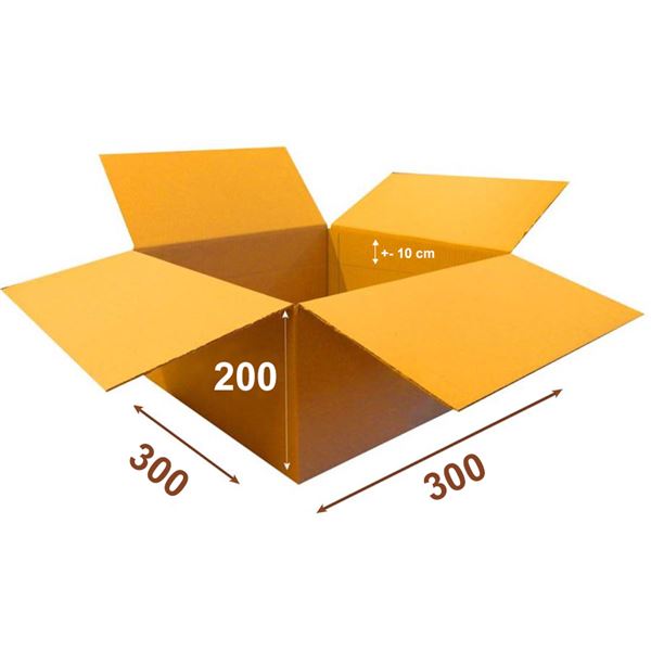 Krabica papierová klopová 3VVL 300 x 300 x 200 mm s rylom 100 mm