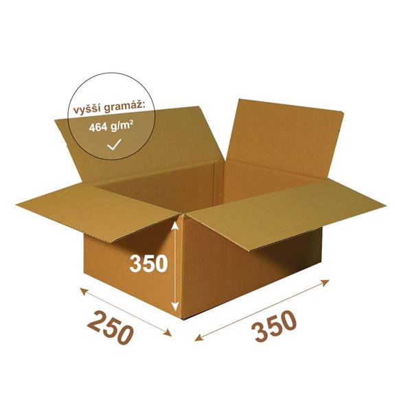 Krabica papierová klopová 3VVL 350 x 250 x 350 mm - 454 g/m2