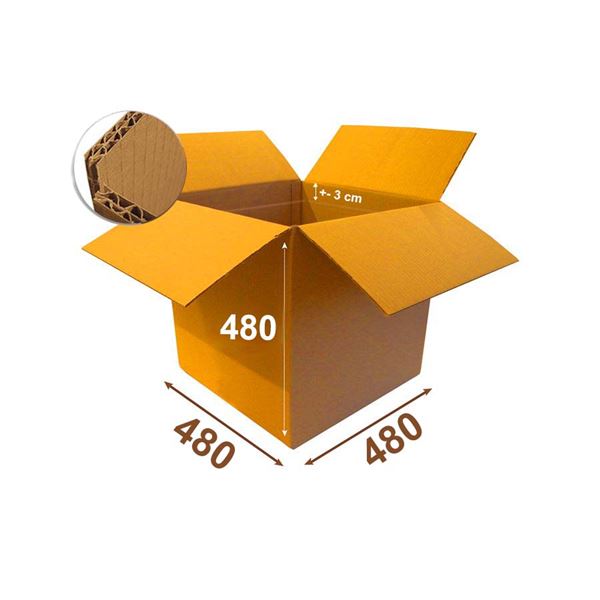 Krabica papierová klopová 5VVL 480 x 480 x 480 mm s rylom 300 mm